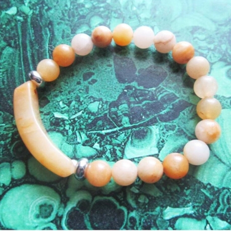 gelbe Jade Armband, Edelstein, elastisch
