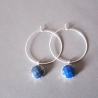 Creolen aus 925er Sterling Silber mit Lapislazuli Stein