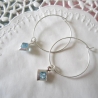 Creolen mit Kristall Cabochon 925 Sterling Silber