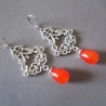 Ohrschmuck Ohrringe Brisuren mit Glasperlen in Tropfen Form