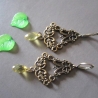 Ohrschmuck Brisuren Messing mit Harzperlen in Tropfen Form