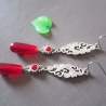 Ohrschmuck Ohrringe Edelstahl mit Lampwork Perlen in Tropfen Form