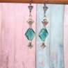 Ohrschmuck Edelstahl in Rauteform und Muschel Metallperlen