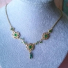 Collier floraler Halsschmuck in Gold, Onyx Achat