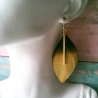 Federohrringe in Gold - Schwarz 
