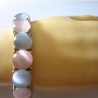 Katzenauge Armband, mit Metallfassungen, elastisch