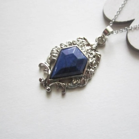 Lapislazuli Anhänger Kette Halskette Edelstein Edelstahlkette