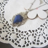 Lapislazuli Anhänger Kette Halskette Edelstein Edelstahlkette