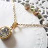 Set Ohrringe Halskette mit Kristallsteinen Edelstahl in Gold 