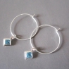 Creolen mit Kristall Cabochon 925 Sterling Silber