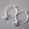Creolen mit Kristall Cabochon 925 Sterling Silber
