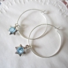 Creolen mit Kristall Cabochon 925 Sterling Silber
