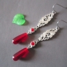 Ohrschmuck Ohrringe Edelstahl mit Lampwork Perlen in Tropfen Form