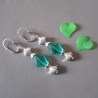 Ohrschmuck Edelstahl in Rauteform und Muschel Metallperlen