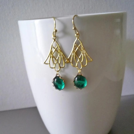 Ohrschmuck Hängeohrringe Edelstahl goldene Ohrringe Filigran