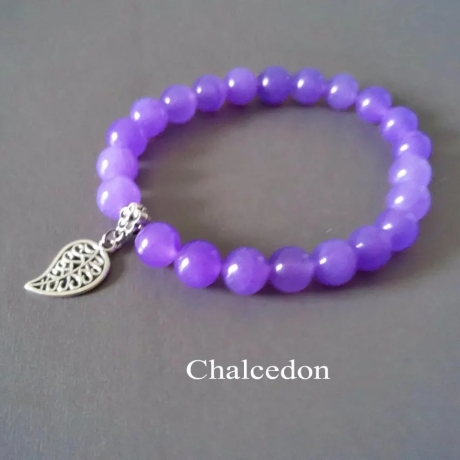 Damen Armband aus Chalcedon, 15 Anhängern zur Auswahl