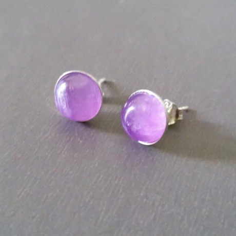Ohrstecker 925 Sterling Silber mit einem Amethyst Stein