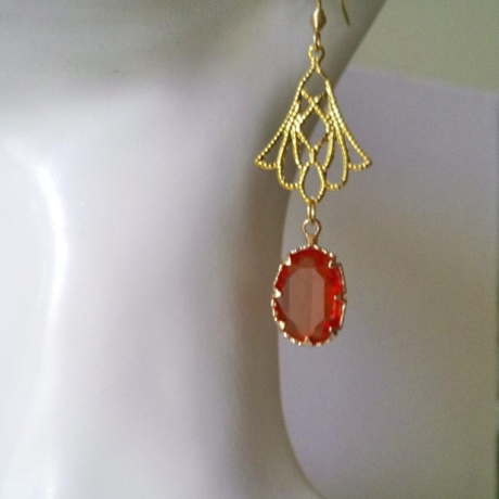 Ohrschmuck Hängeohrringe Edelstahl goldene Ohrringe Filigran