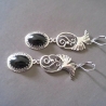 Ohrschmuck aus filigranem Verbinder und Glas Cabochon