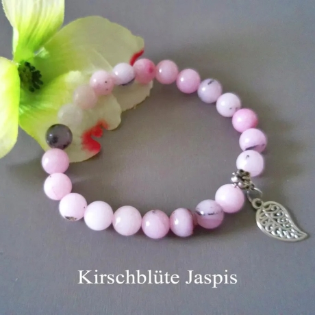Damen Armband Kirschblüte Jaspis 15 Anhängern zur Auswahl