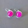Ohrschmuck aus versilbertem Edelstahl mit facettiertem Jade Stein