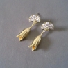 Ohrschmuck Ohrstecker mit einer Blume mit 18K Vergoldung