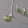 Set Halskette Ohrringe aus Edelstahl mit Stein  in Leopard Design