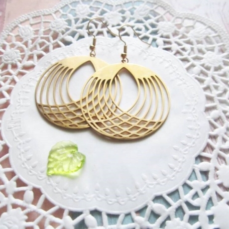 Ohrschmuck filigrane Ohrringe Kreis Anhänger, Edelstahl 