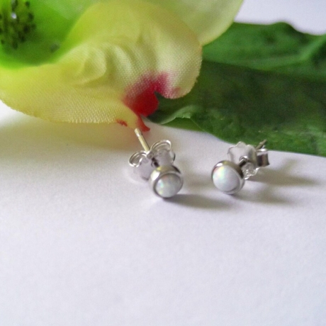 Opal-Ohrringe 925 Sterlingsilber Opalschmuck Ohrstecker