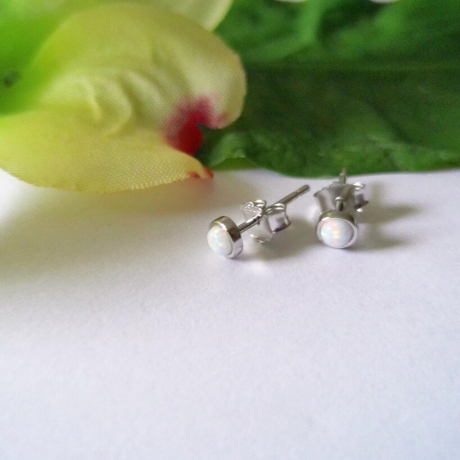 Opal-Ohrringe 925 Sterlingsilber Opalschmuck Ohrstecker