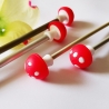 Maschenstopper aus Silikon, 2 Nadelstopper Fliegenpilze 