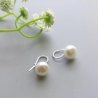 Süßwasser weiße Perle Ohrringe 925 Sterling Silber Brautschmuck