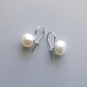 Süßwasser weiße Perle Ohrringe 925 Sterling Silber Brautschmuck