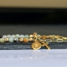 Armband Perlen Initial Amazonit Kreuz Buchstabe Paperclip