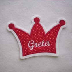 Applikation/Aufnäher Krone mit Wunschnamen/text