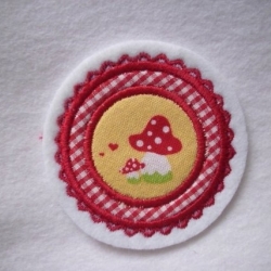 Applikation/Aufnäher Mini-Button Pilz