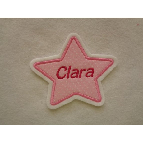 Applikation/Aufnäher Sternchen mit Wunschnamen max. 6 Buchstaben