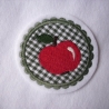 Applikation/Aufnäher Button mit gest. Apfel