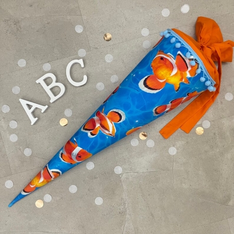 Schultüte Stoff Zuckertüte Einschulung 70cm - Clownfisch