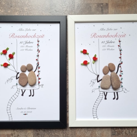 Geschenk zur Rosenhochzeit 10. Hochzeitstag Personalisierbar 