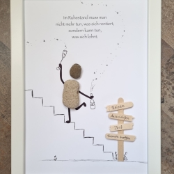 Geschenk zum Ruhestand, Rente oder Pension. Personalisierbar 