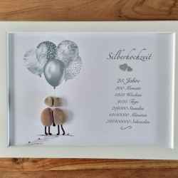 Geschenk zur Silberhochzeit 25. Hochzeitstag Personalisierbar 