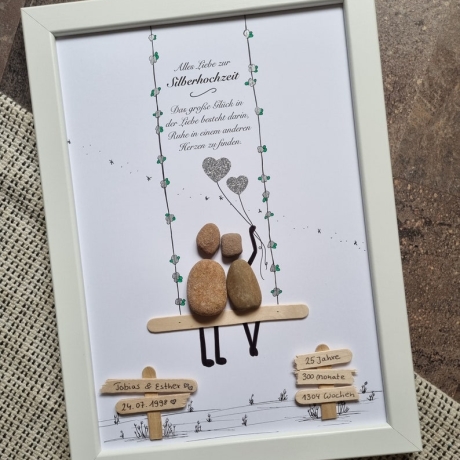 Geschenk zur Silberhochzeit 25. Hochzeitstag Personalisierbar 