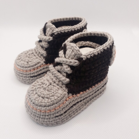 Baby-Schuhe, 3-6 Monate, Fußlänge EU 16 bis 9.5 cm braun/beige