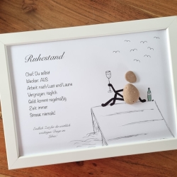 Geschenk zum Ruhestand, Rente oder Pension. Personalisierbar 