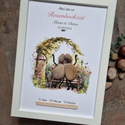 Geschenk zur Rosenhochzeit 10. Hochzeitstag Personalisierbar 