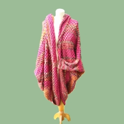 Strickjacke Cardigan gehäkelt große Größe warme Jacke Strickmode