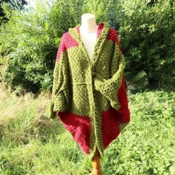 Strickjacke Cardigan gehäkelt große Größe warme Jacke Strickmode