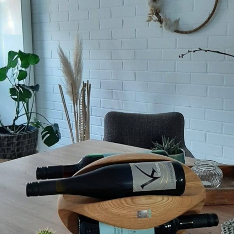 RUGBY Weinständer Flaschen Aufbewahrung Massiv Holz handgemacht