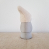 HausZwerg Dekofigur Beton / WOLLFilz Mütze creme Handnaht 28 cm
